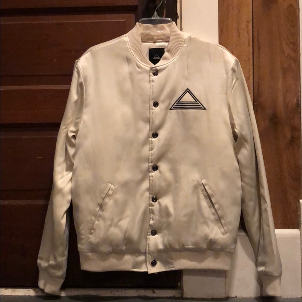 Cream Satin Varsity Jacket (Small)
